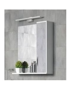Зеркальный шкаф 75x70 см белый глянец бетон Чикаго SD 00000303 Corozo