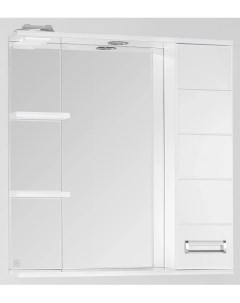 Зеркальный шкаф 75x83 см белый глянец Ирис ЛС 00000020 Style line