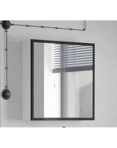 Зеркальный шкаф 70x70 см белый глянец черный Айрон SD 00000408 Corozo