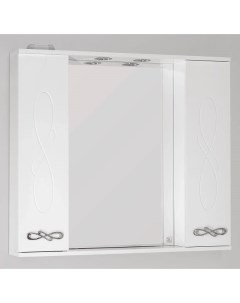 Зеркальный шкаф 90x83 см белый глянец Венеция ЛС 00000264 Style line