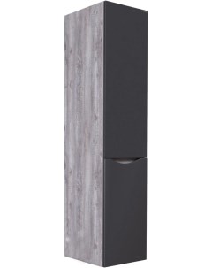 Пенал подвесной бетон пайн графит матовый с бельевой корзиной L R Талис 303507 Grossman