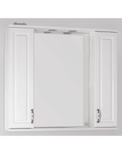 Зеркальный шкаф 90x83 см белый глянец Олеандр 2 ЛС 00000242 Style line
