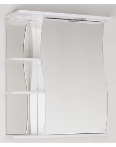 Зеркальный шкаф 60x73 см белый глянец Волна ЛС 00000121 Style line
