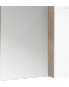 Зеркальный шкаф 80x81 6 см светлый камень белый глянец Алеста 208095 Onika