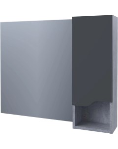 Зеркальный шкаф 99x76 см серый матовый цемент R Абигель SP 00001063 Stella polar