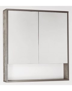 Зеркальный шкаф 75x80 см бетон глянец Экзотик ЛС 00000398 Style line