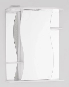 Зеркальный шкаф 55x73 см белый глянец Лилия ЛС 00000119 Style line