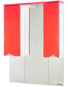 Зеркальный шкаф 96x100 3 см красный глянец белый глянец Эйфория 4619117180039 Bellezza