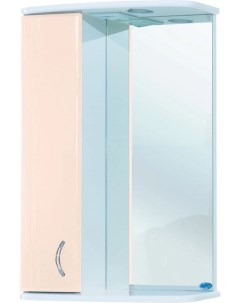 Зеркальный шкаф 55x72 см бежевый глянец белый глянец L Астра 4614908002071 Bellezza
