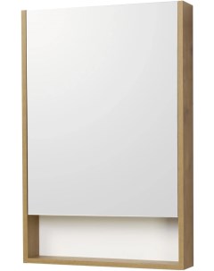 Зеркальный шкаф 55x85 см белый матовый дуб рустикальный L R Сканди 1A252102SDZ90 Акватон