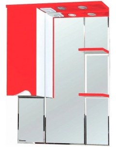 Зеркальный шкаф 75x100 3 см красный глянец белый глянец L Эйфория 4619113002038 Bellezza