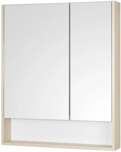 Зеркальный шкаф 70x85 см белый матовый дуб верона Сканди 1A252202SDB20 Акватон