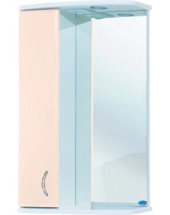 Зеркальный шкаф 50x72 см бежевый глянец белый глянец L Астра 4614906002073 Bellezza