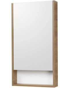 Зеркальный шкаф 45x85 см белый матовый дуб рустикальный L R Сканди 1A252002SDZ90 Акватон