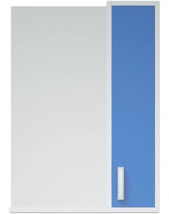 Зеркальный шкаф 50x70 см белый глянец синий матовый R Колор SD 00000709 Corozo