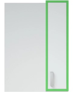 Зеркальный шкаф 50x70 см белый глянец зеленый глянец R Спектр SD 00000685 Corozo