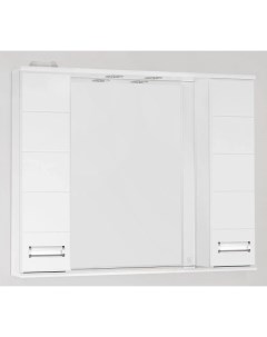 Зеркальный шкаф 100x83 см белый глянец Ирис ЛС 00000175 Style line