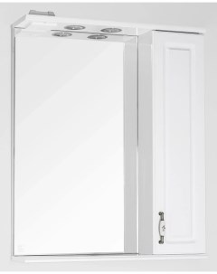 Зеркальный шкаф 65x83 см белый глянец Олеандр 2 ЛС 00000050 Style line