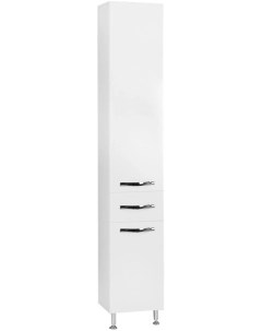 Пенал напольный белый с бельевой корзиной Ария 1A124303AA010 Акватон