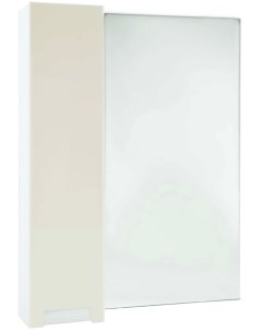 Зеркальный шкаф 58x80 см бежевый глянец белый глянец L Пегас 4610409002077 Bellezza