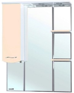 Зеркальный шкаф 83x100 см бежевый глянец белый глянец L Мари 4612914002221 Bellezza