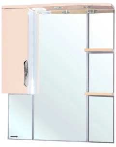 Зеркальный шкаф 82 5x100 см бежевый глянец белый глянец L Лагуна 4612114002076 Bellezza