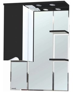 Зеркальный шкаф 75x100 3 см черный глянец белый глянец L Эйфория 4619113002045 Bellezza