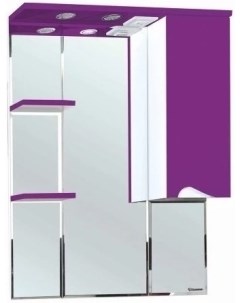 Зеркальный шкаф 75x100 3 см фиолетовый глянец белый глянец R Эйфория 4619113001413 Bellezza