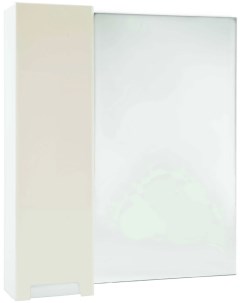 Зеркальный шкаф 78x80 см бежевый глянец белый глянец L Пегас 4610413002070 Bellezza