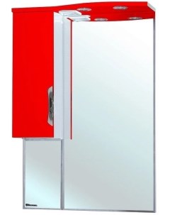 Зеркальный шкаф 65x100 см красный глянец белый глянец L Лагуна 4612110002032 Bellezza