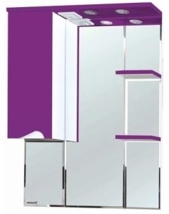 Зеркальный шкаф 75x100 3 см фиолетовый глянец белый глянец L Эйфория 4619113002410 Bellezza
