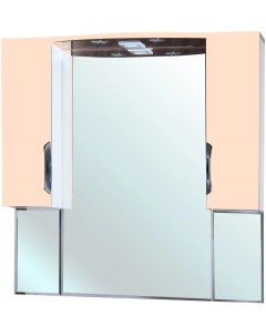 Зеркальный шкаф 101x100 см бежевый глянец белый глянец Лагуна 4612118000078 Bellezza