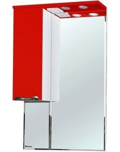 Зеркальный шкаф 65x100 см красный глянец белый глянец L Альфа 4618810002037 Bellezza