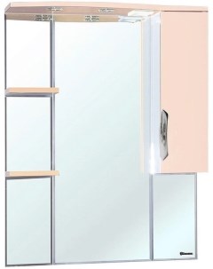 Зеркальный шкаф 75x100 см бежевый глянец белый глянец R Лагуна 4612112001071 Bellezza