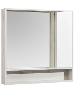 Зеркальный шкаф 100x91 см белый глянец дуб крафт Флай 1A237802FAX10 Акватон