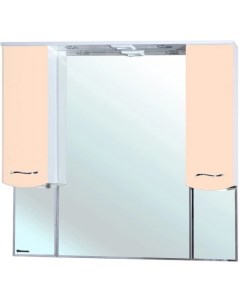 Зеркальный шкаф 101x100 см бежевый глянец белый глянец Мари 4612918000223 Bellezza