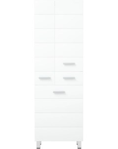 Пенал напольный белый глянец белый матовый с бельевой корзиной Денвер SP 00000535 Corozo