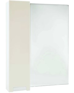 Зеркальный шкаф 68x80 см бежевый глянец белый глянец L Пегас 4610411002072 Bellezza