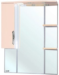 Зеркальный шкаф 75x100 см бежевый глянец белый глянец L Лагуна 4612112002078 Bellezza