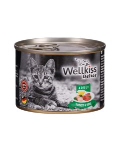 Delice Влажный корм консервы для кошек индейка и телятина 200 гр Wellkiss