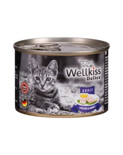 Delice Влажный корм консервы для кошек с цыпленком и кроликом 200 гр Wellkiss