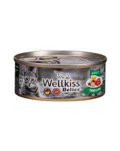 Delice Влажный корм консервы для кошек индейка и телятина 100 гр Wellkiss