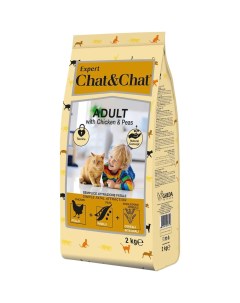 Adult Сухой корм для кошек с курицей и горохом 2 кг Chat&chat