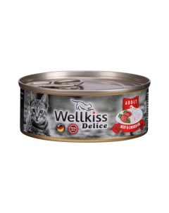 Delice Влажный корм консервы для кошек говядина с льняным маслом 100 гр Wellkiss