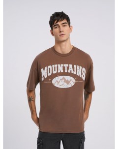 Хлопковая футболка с принтом Mountains Твое
