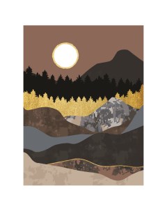 Картина по номерам на холсте Золото гор 30 40 см с поталью акриловыми красками и кистям Три совы
