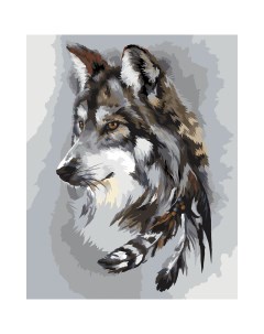 Картина по номерам на холсте Волчья мудрость 40х50 см с акриловыми красками и кистями Три совы