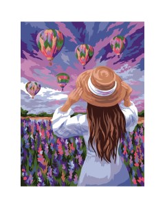 Картина по номерам на картоне Воздушные шары 30 40 см с акриловыми красками и кистями Три совы
