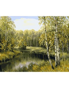Картина по номерам на холсте Летний пейзаж 40 50 см с акриловыми красками и кистями Три совы