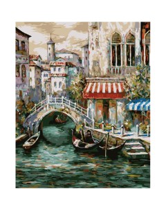 Картина по номерам на холсте Венецианский канал 40 50 см с акриловыми красками и кистями Три совы